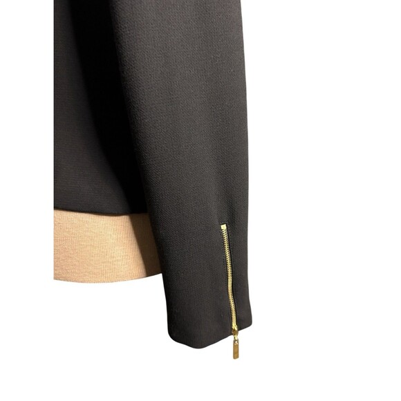 Antonio Melani Micheal’s Black With Gold Zipper Moto Jacket Blazer Cropped Chic - Picture 3 of 10